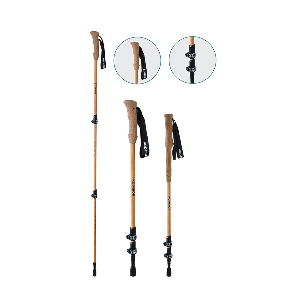 3-Section Telescopic Aluminum Trekking Poles with External Lock