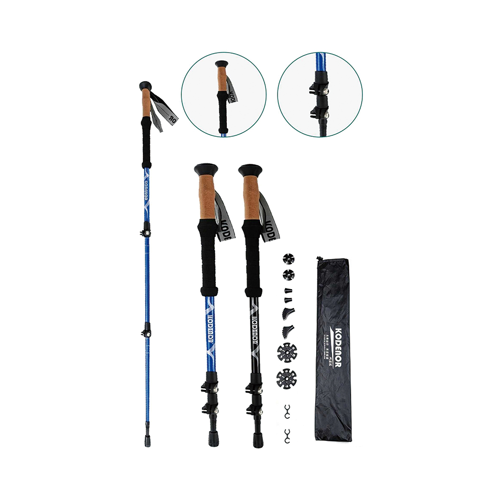 3-Section Adjustable Trekking Poles with Quick Lock
